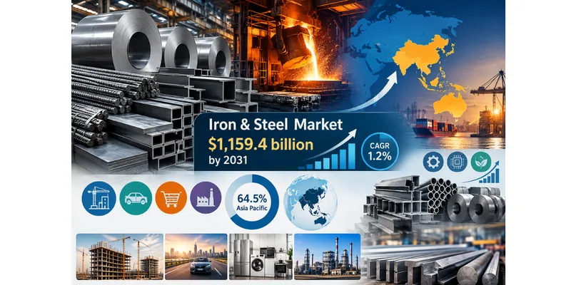 Global Iron and Steel Market Projected to Reach $1,159.4 Billion by 2031